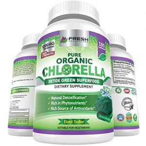 Organic Chlorella Capsules 100% Vegetarian Ndash 180 Pure Vegan Powder Capsule