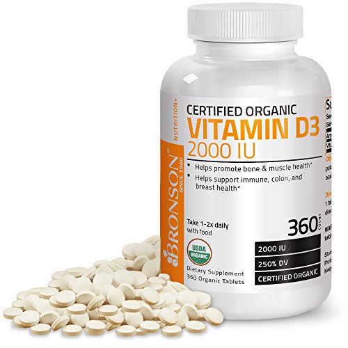 Buy Bronson Vitamin D3 2000 IU Certified Organic Vitamin D Supplement ...