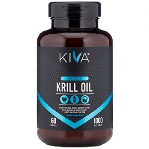 Kiva Antarctic Krill Oil 1000mg with Astaxanthin, Omega 3, 60 Softgels
