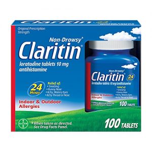 Claritin 24-Hour Non-Drowsy Allergy Medicine Tablets, Loratadine 10 mg, 100 Count