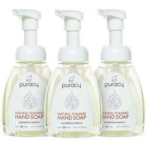 Puracy Natural Foaming Hand Soap, Sulfate-Free Moisturizing Hand Wash, Lavender and Vanilla, 8.5 oz (Pack of 3)