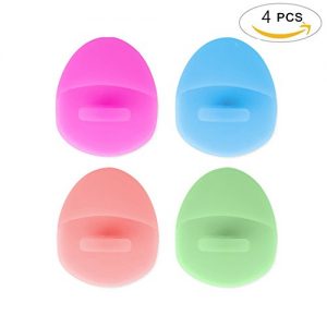 Tangser Soft Silicone Face Cleanning Brush, Facial Massage Brush Handheld Mat Scrubber 4 Pcs