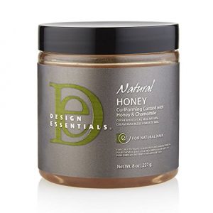 Design Essentials Natural Honey Curl Forming Custard infused with Almond, Avocado, Honey & Chamomile for Intense Shine, Medium Hold and Definition-8oz.