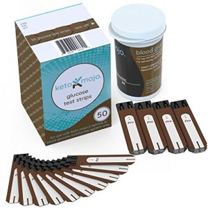 KETO-MOJO 50 Blood Glucose Test Strips, Precision Sugar Measurement