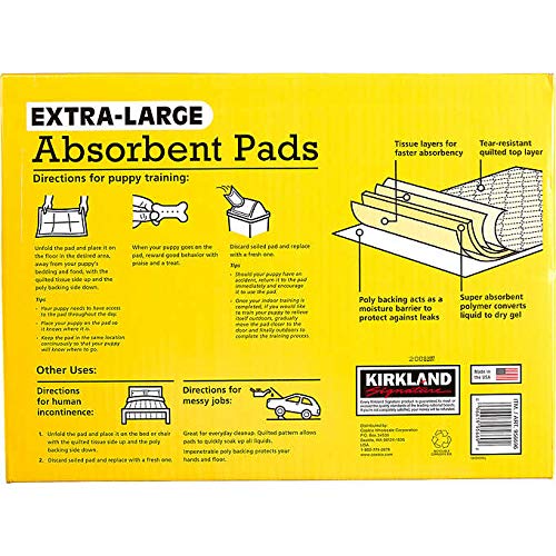 100 Large Pads 30"x23" by Kirkland Extra-Large Absorbent Pads