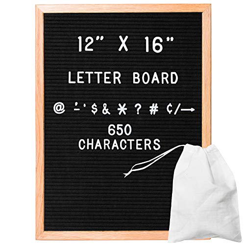 Buy Felt Letter Board with 650 Letters, Numbers; Symbols - 12x16 Inch ...