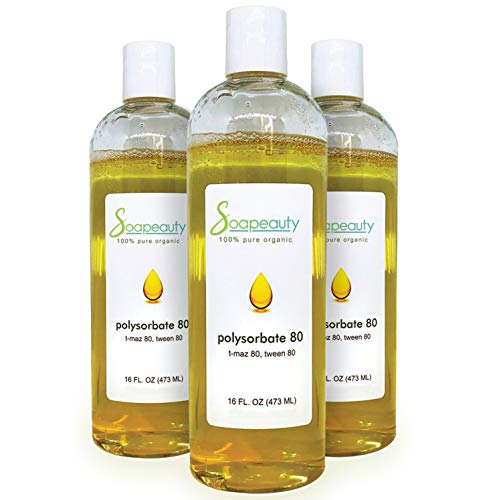 Polysorbate 80 16 oz, Tween80, T-MAZ 80, 100% Pure Surfactant & Emulsifier, Combines Oil with Water, Great for Bath Bombs, Bath Truffles, Shampoos,  Body Washes